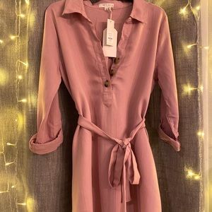 Shirt Dress with Button Detail